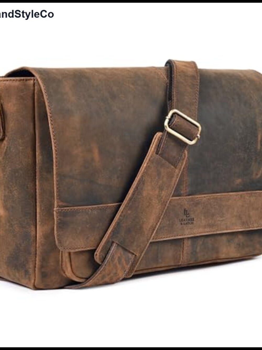 Genuine Leather Messenger Bag 16'' Satchel Crossbody Laptop Work Travel
